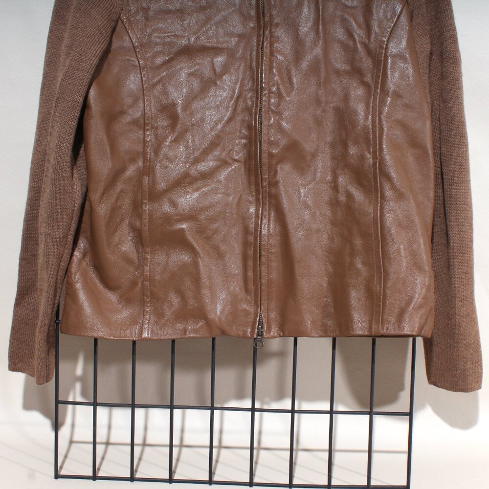 Womens Pendleton Jacket Size M Brown Leather & Me… - image 2